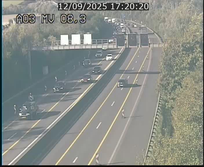 Webcam Autoroute après la Croix de Bettembourg en direction de Luxembourg sur l'A3
