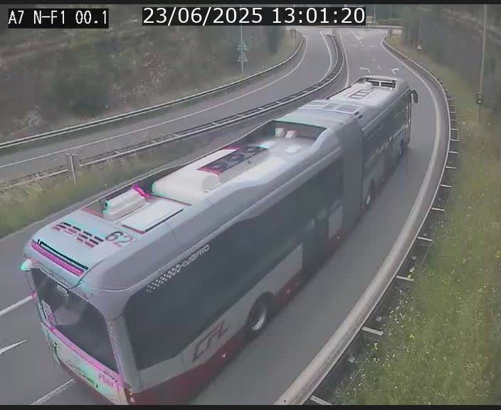 Webcam autoroute Luxembourg A7 située dans la sortie 1 Waldhof, vers la N11, avant le Tunnel Stafelter
