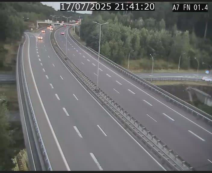 Caméra autoroute Luxembourg A7 - Tunnel Stafelter - direction Echangeur Grünewald