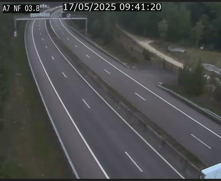 Webcam autoroute A7 au Luxembourg à la sortie du Tunnel Stafelter vers le Nord