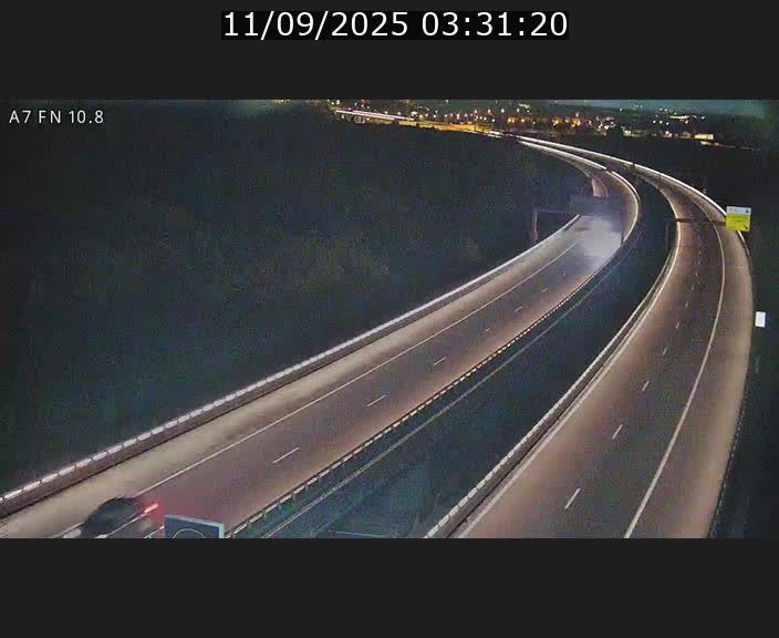 Caméra trafic Luxembourg - A7, Tunnel Gousselerbierg, sortie sud, direction rond-point Lorentzweiler (BK 10.8)