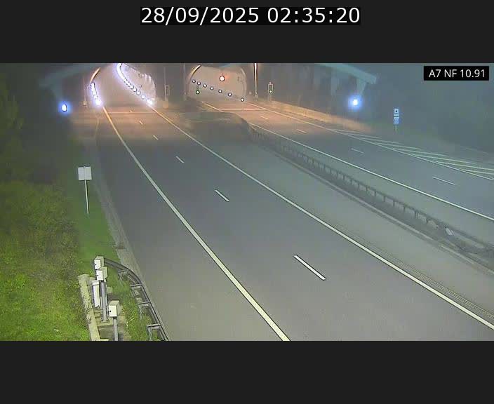 Caméra trafic Luxembourg - A7, Tunnel Gousselerbierg, entrée sud, direction Mersch