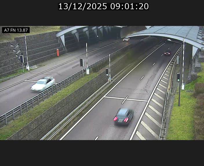 Caméra trafic Luxembourg - A7, Tunnel Gousselerbierg, entrée nord, direction Lorentzweiler