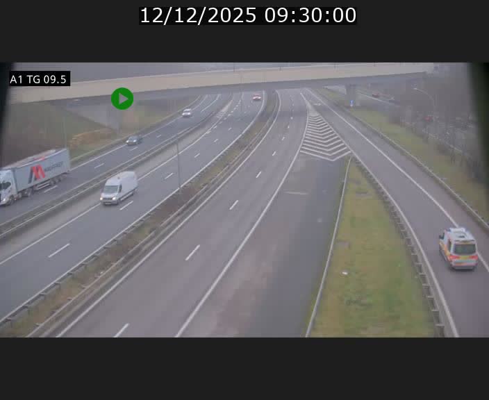 Traffic live webcam Luxembourg Jonction Grünewald - A1 direction Luxembourg-ville - BK 9.5