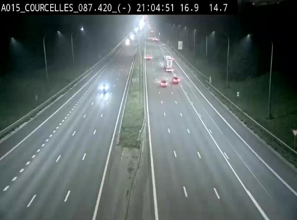 Webcam autoroute Belgique - Viesville - E42 direction Mons - BK 84.35