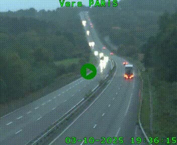 Caméra routière sur l'autoroute A20 à Bessines-sur-Gartempe. Vue orientée vers Paris