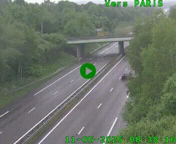 Caméra routière sur l'autoroute A20 au nord de Limoges, à la jonction avec la N520. Vue orientée vers Paris