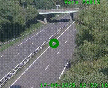 Caméra routière sur l'autoroute A20 au nord de Limoges, à la jonction avec la N520. Vue orientée vers Paris