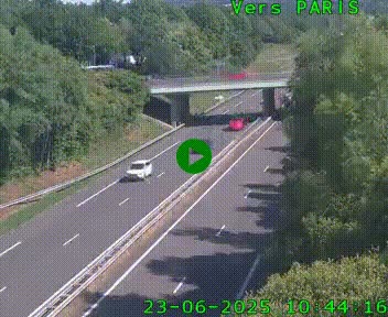 Caméra routière sur l'autoroute A20 au nord de Limoges, à la jonction avec la N520. Vue orientée vers Paris