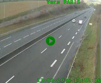 Caméra routière sur l'autoroute A20 à Saint-Hilaire-Bonneval, au sud de Limoges. Vue orientée vers Paris