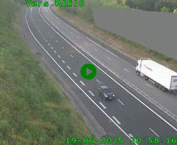 Caméra routière sur l'autoroute A20 à Saint-Pardoux-l'Ortigier, à la jonction avec l'A89. Vue orientée vers Paris