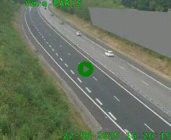 Caméra routière sur l'autoroute A20 à Saint-Pardoux-l'Ortigier, à la jonction avec l'A89. Vue orientée vers Paris