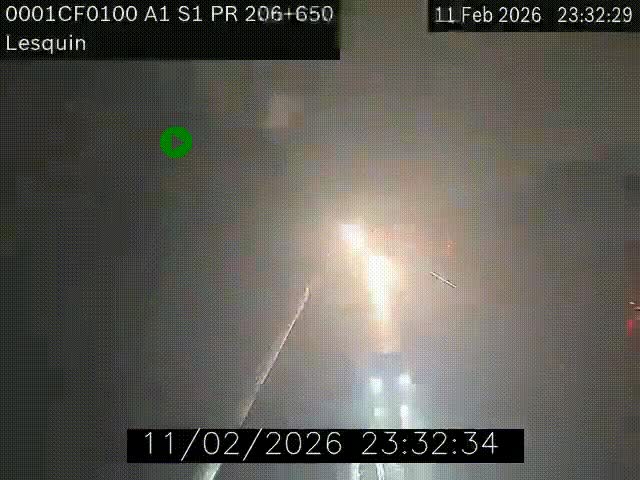 Webcam autoroute A1 à hauteur de Lesquin. Vue orientée vers Lille