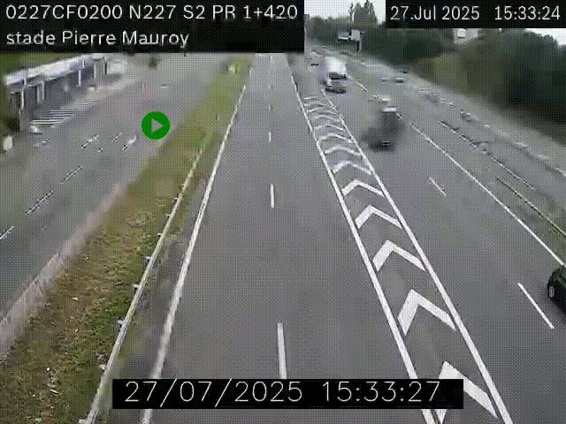 Webcam à hauteur du Stade Pierre Mauroy à Villeneuve d'Ascq sur la N227. Vue orientée vers Mons-en-Baroeul