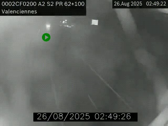 Webcam autoroute A2 à Valenciennes. Vue orientée vers Maubeuge et Mons (Belgique)