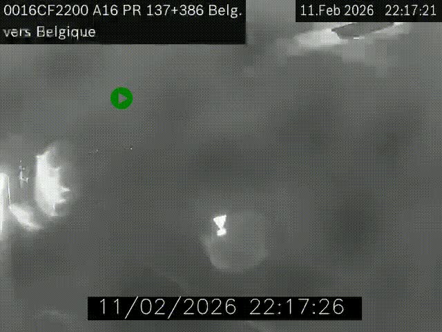 Webcam à la frontière franco-belge au niveau de Bray-Dunes/De-Panne sur l'autoroute A16. Vue orientée vers la Belgique