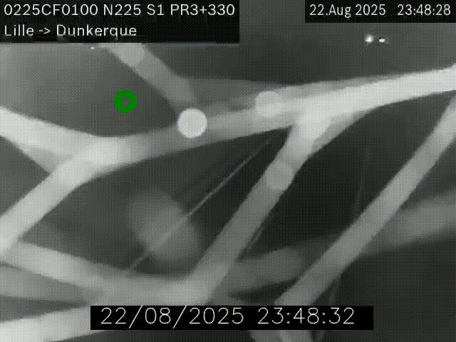 Webcam autoroute A25 (N225) à hauteur de Bergues (Bierne). Vue orientée vers Dunkerque.