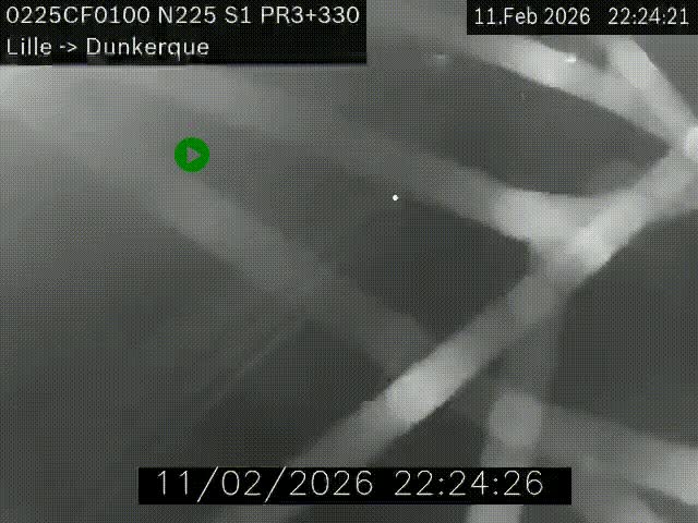 Webcam autoroute A25 (N225) à hauteur de Bergues (Bierne). Vue orientée vers Dunkerque.