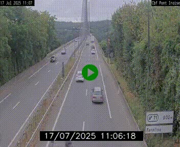 Webcam sur la N165 après le Pont de l'Iroise, à l'entrée de Brest