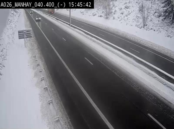 Webcam autoroute A26/E25 à hauteur de Manhay, après la jonction avec la N651 en direction de Liège - BK 40.4