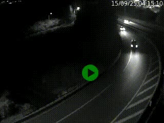 Caméra autoroute à la jonction entre l'A7 et la D301 (Boulevard urbain Sud de Lyon) à Feyzin, au sud de Lyon. Vue orientée vers Mions