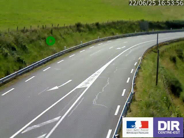 Webcam sur le col Pin Bouchain, vue orientée vers Roanne, en provenance de Lyon sur la nationale 7 (N7)