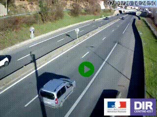 Caméra autoroutière sur l'A47 à hauteur de Givors, a proximité de Lyon. La webcam est orientée vers Lyon