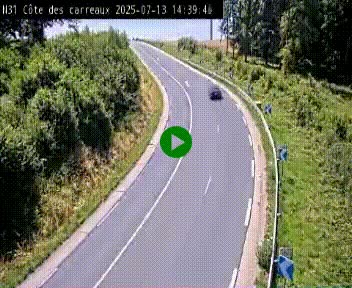 Webcam en haut de la Côte des Carreaux sur la N31 à Avesnes-en-Bray. Vue orientée vers Rouen