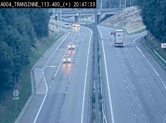 Webcam dans les Ardennes sur l'E411 à hauteur de Transinne. Vue orientée vers le sud de la Belgique