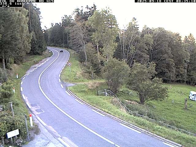 Caméra à proximité du col du Bonhomme sur la D415 à Plainfaing vers l'Alsace