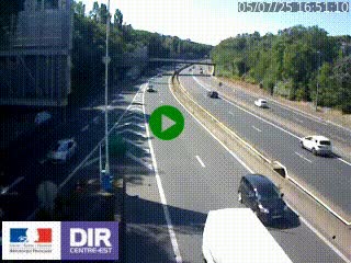 Caméra autoroute sur A6 - Valvert, près de Lyon, en direction de Paris, à hauteur de la sortie 36 Porte du Valvert