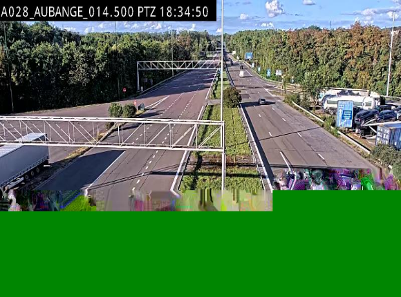 Webcam autoroute Belgique - Aubange - A28 direction Arlon - BK 14