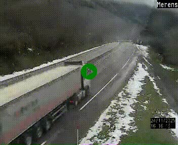Webcam dans les Pyrénées à hauteur de Mérens-les-Vals sur N320, en direction de Pas de la Casa (Andorre)
