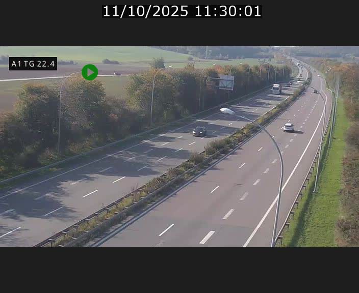Traffic live webcam Luxembourg Flaxweiler - A1 direction Luxembourg - BK 22.4