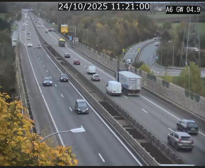 Traffic live webcam Luxembourg Croix de Cessange - A6 - BK 4.9 - direction Belgique