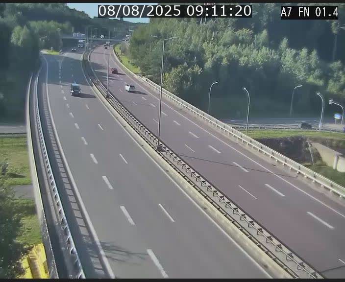 Caméra autoroute Luxembourg A7 - Tunnel Stafelter - direction Echangeur Grünewald