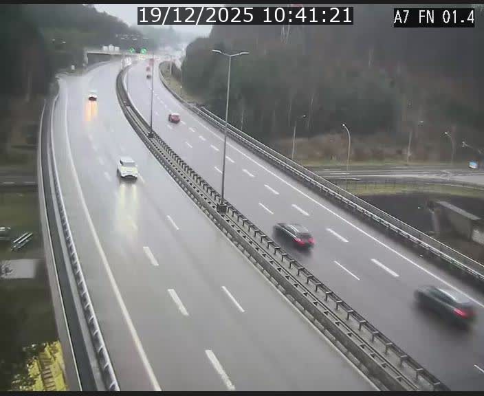 Caméra autoroute Luxembourg A7 - Tunnel Stafelter - direction Echangeur Grünewald