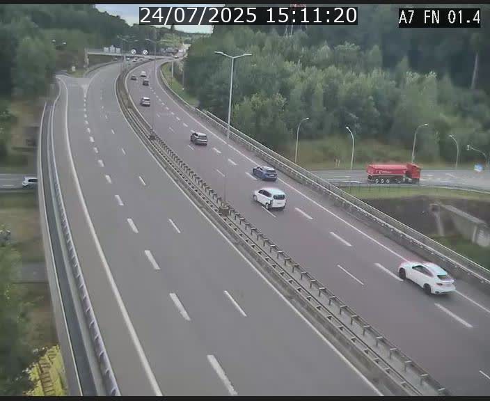 Caméra autoroute Luxembourg A7 - Tunnel Stafelter - direction Echangeur Grünewald