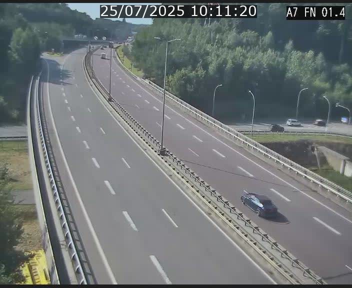 Caméra autoroute Luxembourg A7 - Tunnel Stafelter - direction Echangeur Grünewald