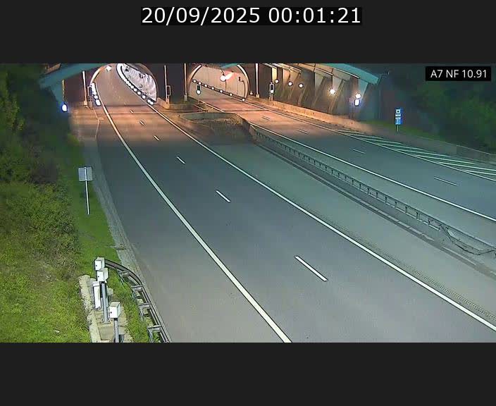 Caméra trafic Luxembourg - A7, Tunnel Gousselerbierg, entrée sud, direction Mersch