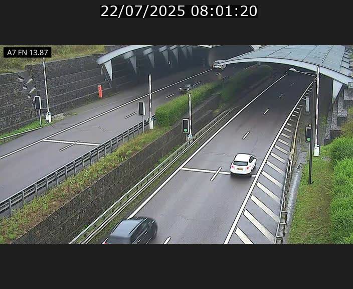 Caméra trafic Luxembourg - A7, Tunnel Gousselerbierg, entrée nord, direction Lorentzweiler