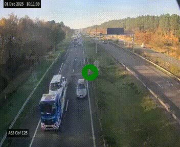 Webcam autoroute A63 en périphérie de Bordeaux au sud-est de la ville, en provenance du bassin d'Arcachon. Vue orientée vers Bordeaux