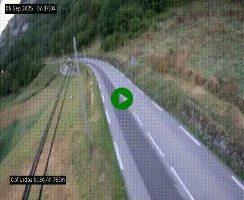 Webcam dans les Pyrénées Atlantique au niveau du col d'Urdos et du fort du Pourtalet sur la N134, en direction du Col et du tunnel du Somport, à 765 mètres d'altitude