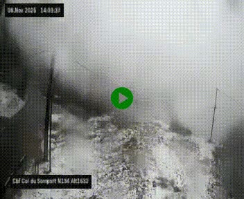 Webcam au col du Somport, côté français, sur la N134, dans les Pyrénées, en direction de l'Espagne, à 1632 mètres d'altitude