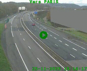 Caméra routière sur l'autoroute A20 à Brive-la-Gaillarde, à la jonction avec l'A89. Vue orientée vers Paris