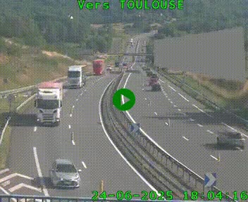 Caméra routière sur l'autoroute A20 à Noailles, en périphérie de Brive-la-Gaillarde. Vue orientée vers Toulouse