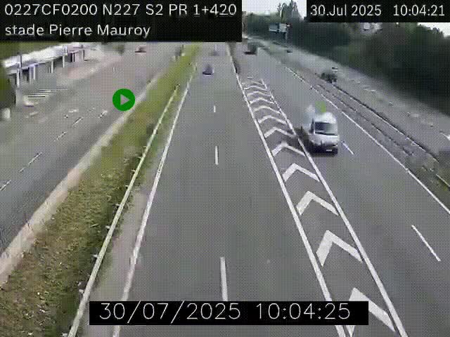 Webcam à hauteur du Stade Pierre Mauroy à Villeneuve d'Ascq sur la N227. Vue orientée vers Mons-en-Baroeul