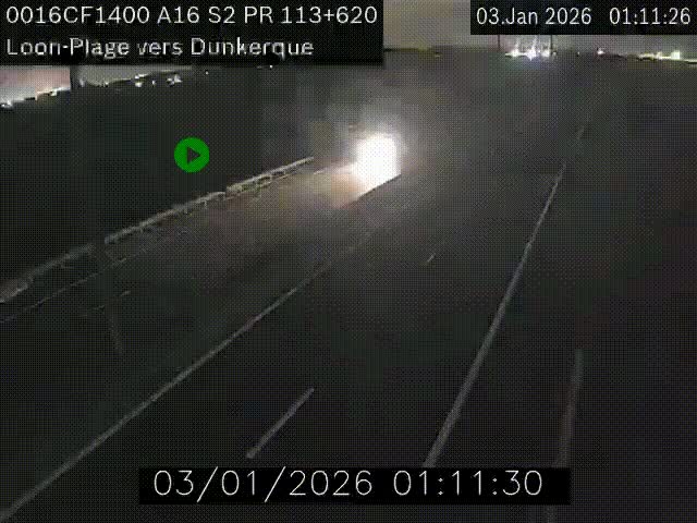 Webcam autoroute A16 à hauteur de Loon-Plage. Vue orientée vers Dunkerque et la Belgique.