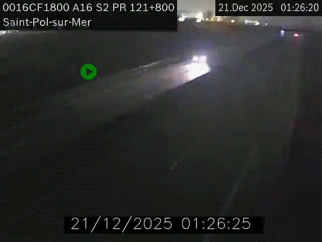 Webcam autoroute A16 à proximité de Dunkerque, à hauteur de la sortie Saint-Pol-sur-Mer. Vue orientée vers Calais