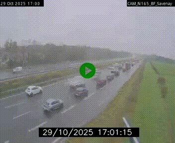 Webcam sur la N165 à hauteur de Savenay, au nord-ouest de Nantes en direction de la Bretagne